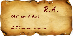 Rónay Antal névjegykártya
